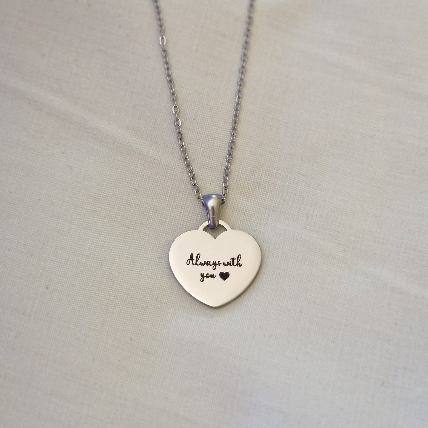 The Signature Heart Pendant | Custom Engraved Necklace