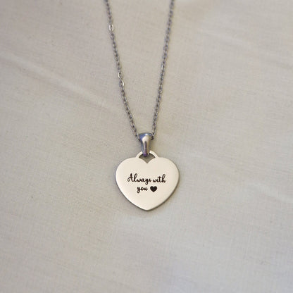 The Signature Heart Pendant | Custom Engraved Necklace