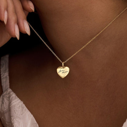 The Signature Heart Pendant | Custom Engraved Necklace