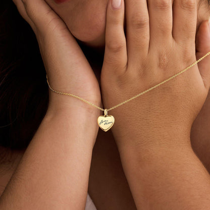 The Signature Heart Pendant | Custom Engraved Necklace