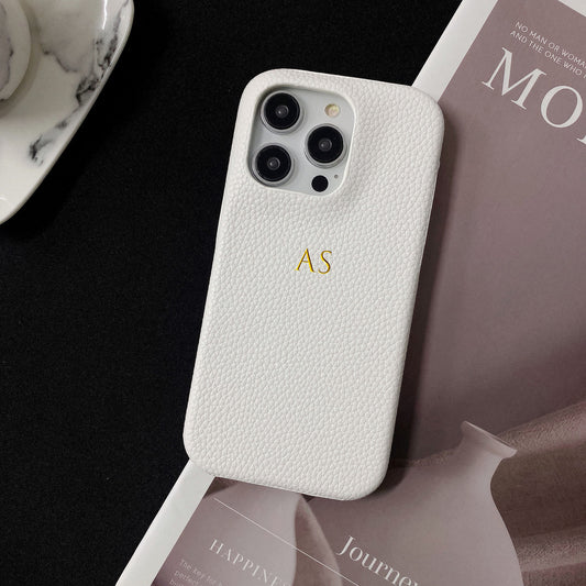 The Pebble Grain Leather Case | Personalised Monogram