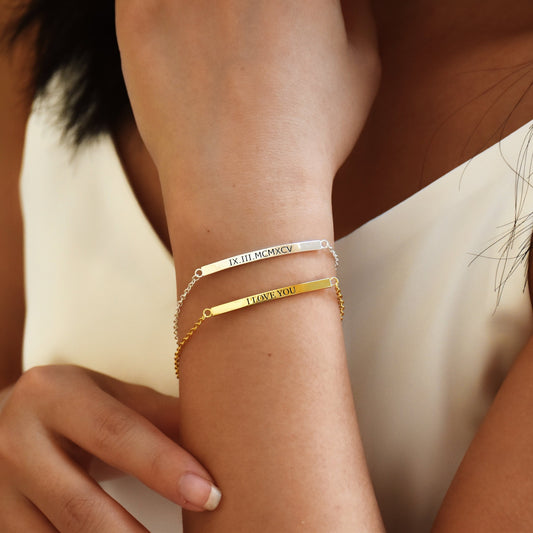 The Signature Bar Bracelet | Custom Engraved Edition